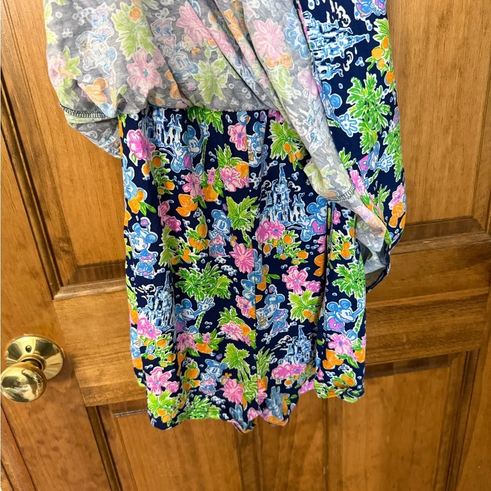 Lilly Pulitzer x Disney Sleeveless Romper Dress M – Built-in Shorts, Blue Pink - Picture 2 of 3